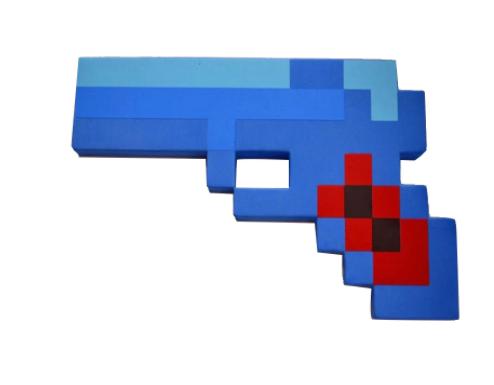 Minecraft pisztoly kék színű 20 cm-es